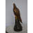 Hawk on a Rock bronze statue - Size: 12"L x 9"W x 22"H.