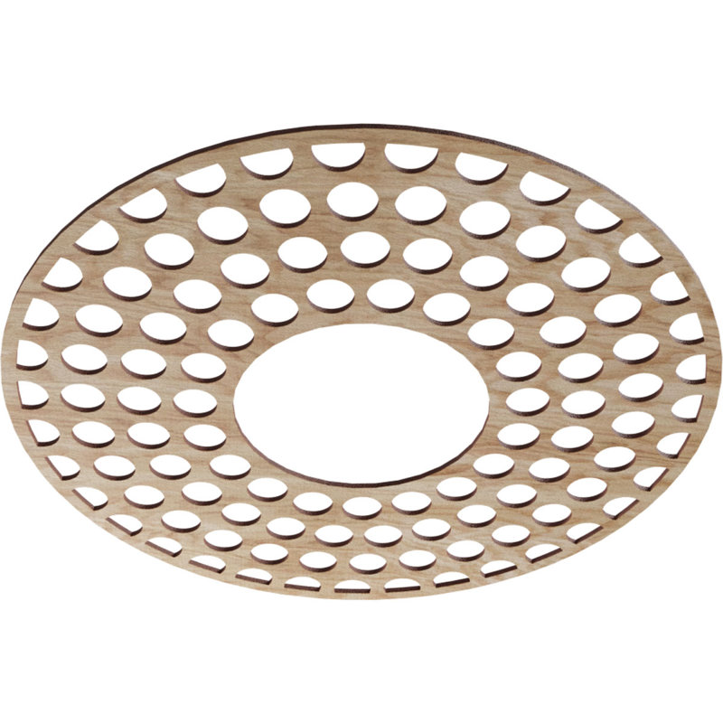 Médaillon de plafond en bois Fink, Chêne rouge, H 28 po x l 28 po x P 0,38 po