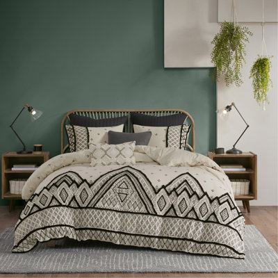 Ensemble de housse de couette en lin et coton pour lit double / grand 3 pièces