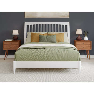 Ambie Low Profile Solid Wood Slatted Spindle Sleigh Bed -  Lark Manorâ¢, 6F994D2B6AC945A392E99E37CB3D06AC