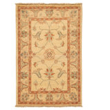 Hand Knotted Wool Area Rug in Ivory And Beige