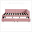 Lit de jour rembourré avec 2 tiroirs de rangement, aucun sommier nécessaire, tissu en lin pour la durabilité et le confort-129675521
