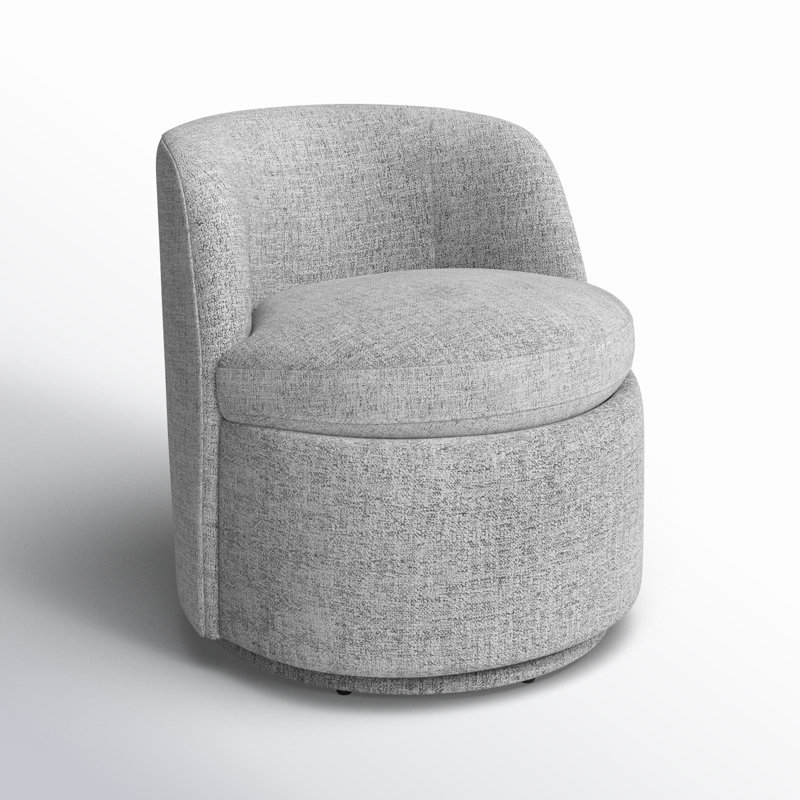Fauteuil demi-tonneau pivotant Estes, Nathan gris performance tweed