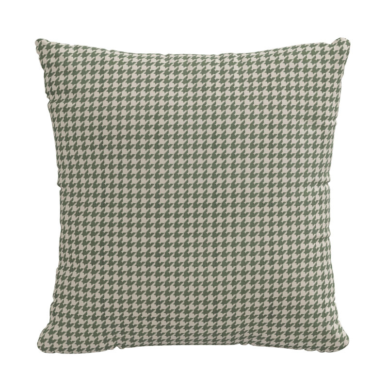 Housse de coussin en coton Arkins, Plume, 18 po x 18 po, Vert/blanc
