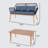 Modern Outdoor Sofa – Red Oak & Braided Rope Sofa With Matching Long Table, Contemporary Patio Furniture-1065345680