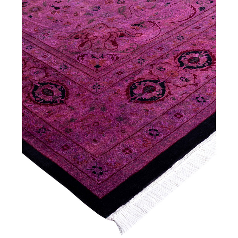 Overdyed Hand-Knotted Wool Modern-Contemporary Purple Area Rug 6' 2" x 9' 0"