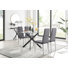 Lenworth Glass Rectangular Dining Table Set with 4 Quilted Velvet Dining Chairs