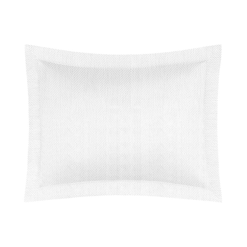 Zebra Chevron 100% Linen Sham, White, Standard