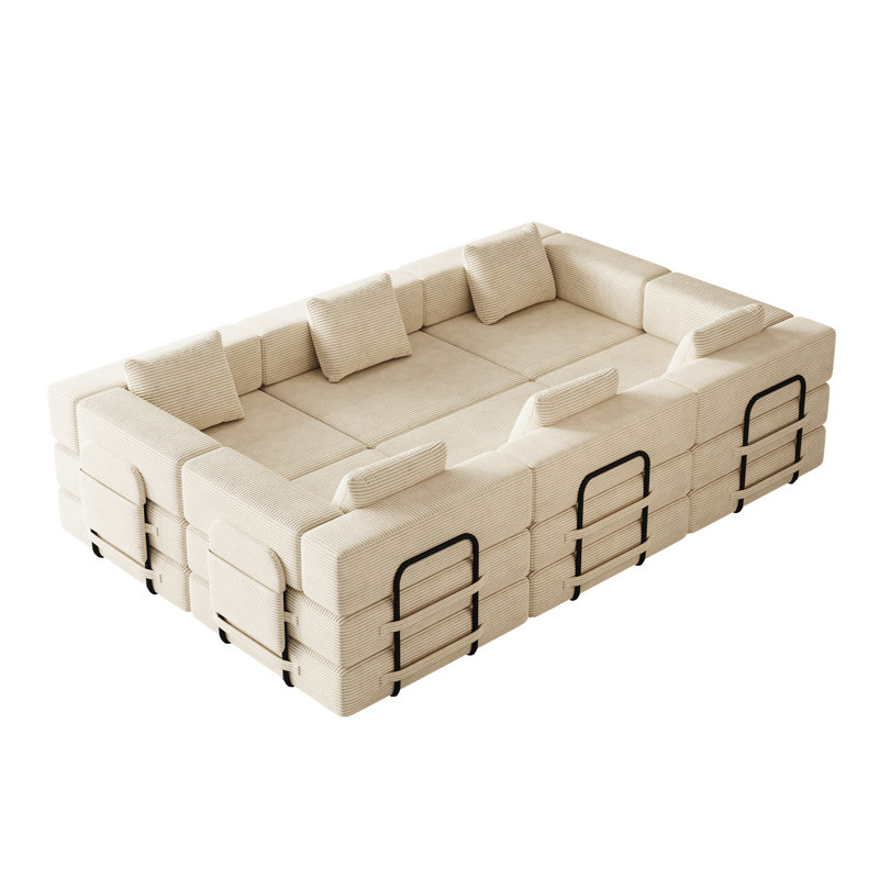 Canapé-lit pliant, Tissu beige