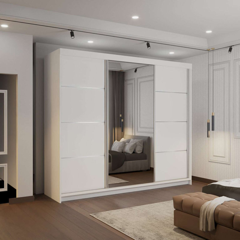 3 Door Wardrobe, White