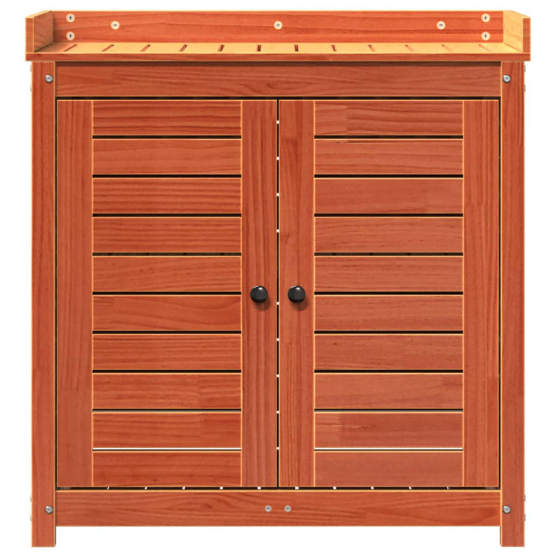 Wood Potting Bench, Wax brown