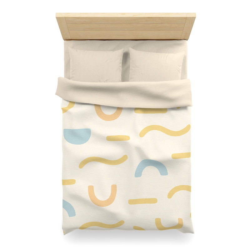 Microfiber Duvet Cover Boho Style, Design 86, Twin XL Duvet Cover, White