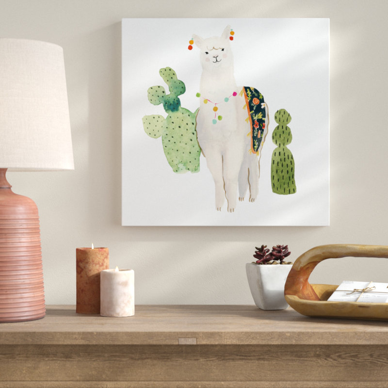 Sweet Alpaca V by Victoria Borges - Wrapped Canvas Painting, 51cm H x 51cm W x 3.8cm D