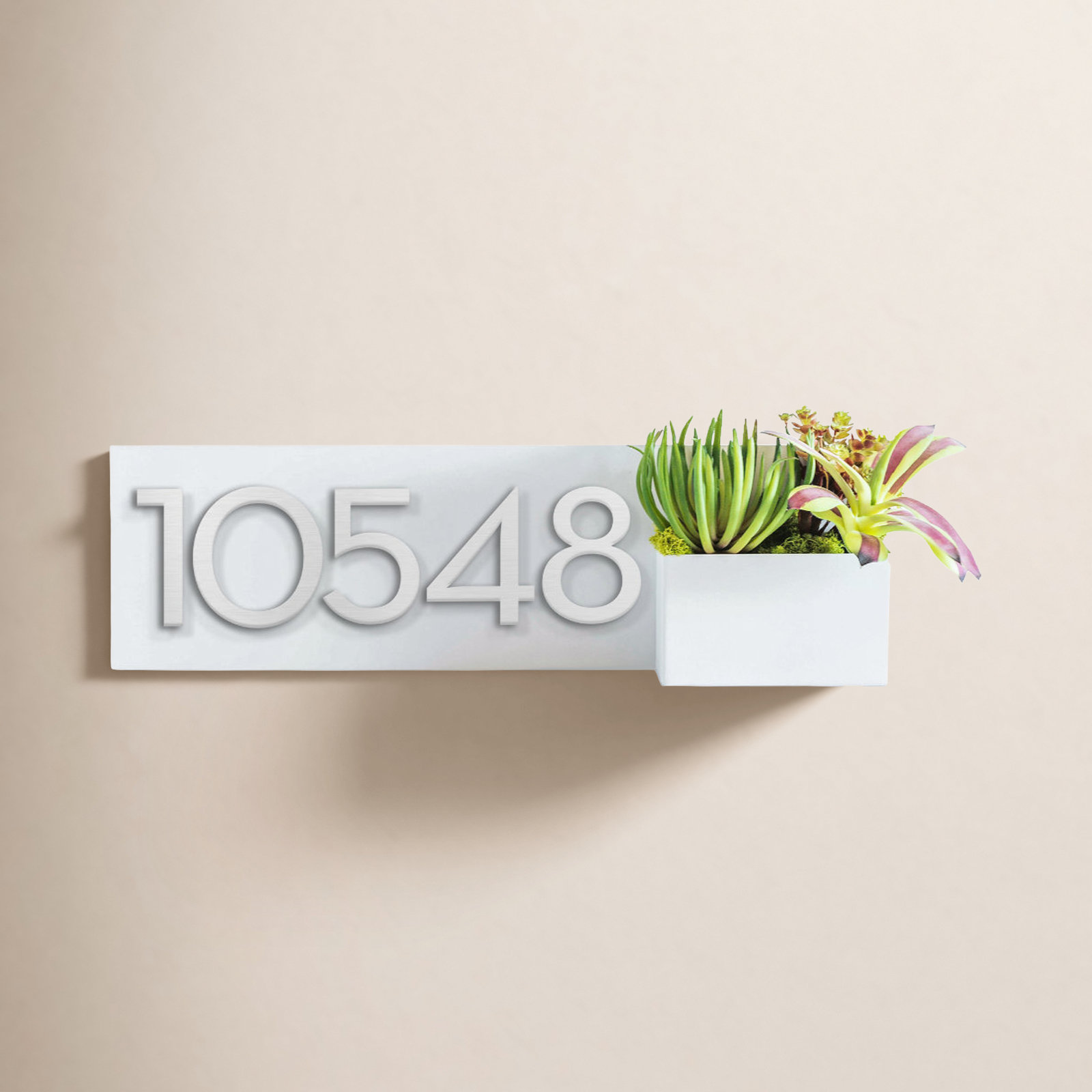 Vista View Wall Address Plaque, White
