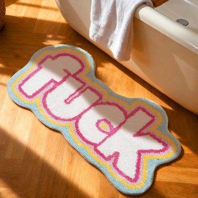 2x3 Feet Colorful Fluffy Rug Non Slip Absorbent Microfiber Mat Soft Shower Bathroom Living Room Floor Mat Modern Home Decor Washable Gift