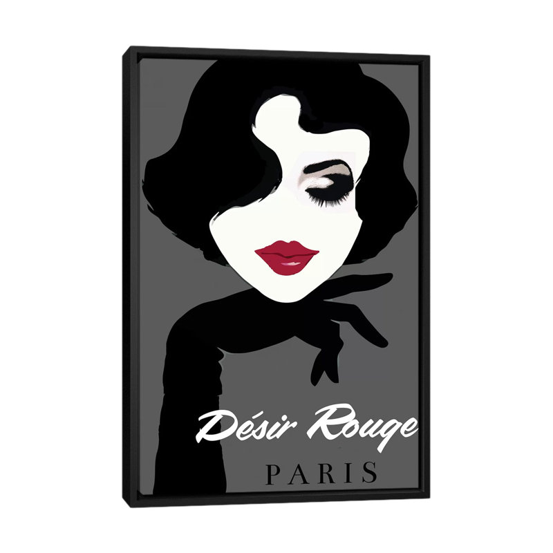 « decorsir rouge paris », reproduction d’impression sur toile, H 26 po x l 18 po x P 1,5 po, Toile avec cadre noir