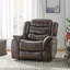 Fauteuil inclinable surdimensionné brun foncé et rembourré moelleux de conception classique