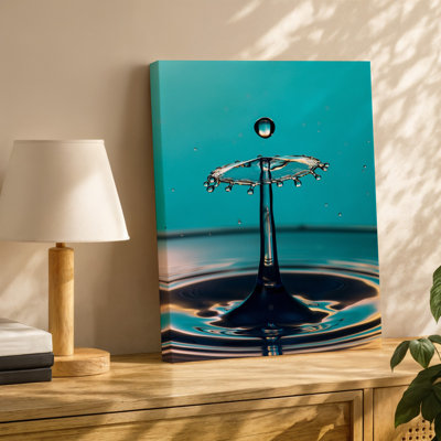 Canvas A Mesmerizing Close Up Of A Water Droplet Poised Above Wall Art A Delicate Splash Captured In Vivid Detail The Scene Features Canvas Wall Art