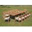 8 Seats 9 Pcs Grade-A Teak Wood Dining Set: 94" Double Extension Rectangle Table And 8 Vellore Stacking Arm Chairs #01Vlk-1274168457-1327219341