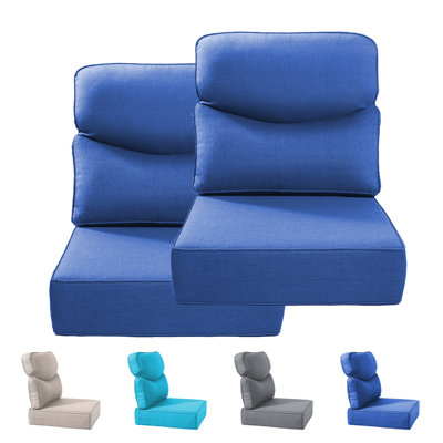 Coussins de chaise d'extérieur à assise profonde, coussins de remplacement de meubles de patio de 6 po d'épaisseur pour rotin en osier, coussins de canapé résistants à l'eau