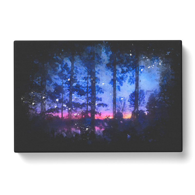 Sunset Through The Trees - Wrapped Canvas Print, 50cm H x 76cm W x 3cm D