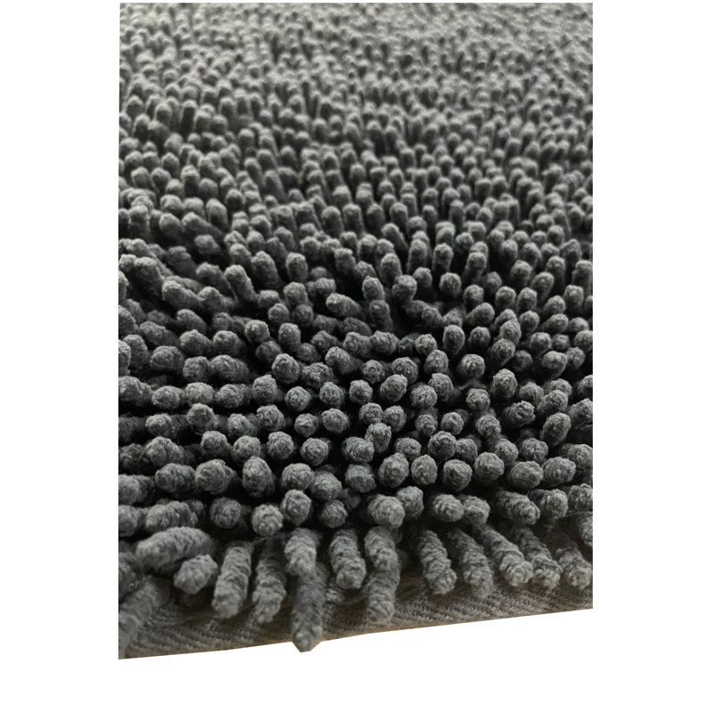 Ensemble de tapis de bain 2 pièces Premium, gris foncé, 19,7 po x 23,6 po et 23,6 po x 39,4 po | 100% coton, 1 600 g / m² | Bords antibactériens, antidérapants, dentelles faites à la main | Lavable à la machine, parfait pour les salles de bain modernes