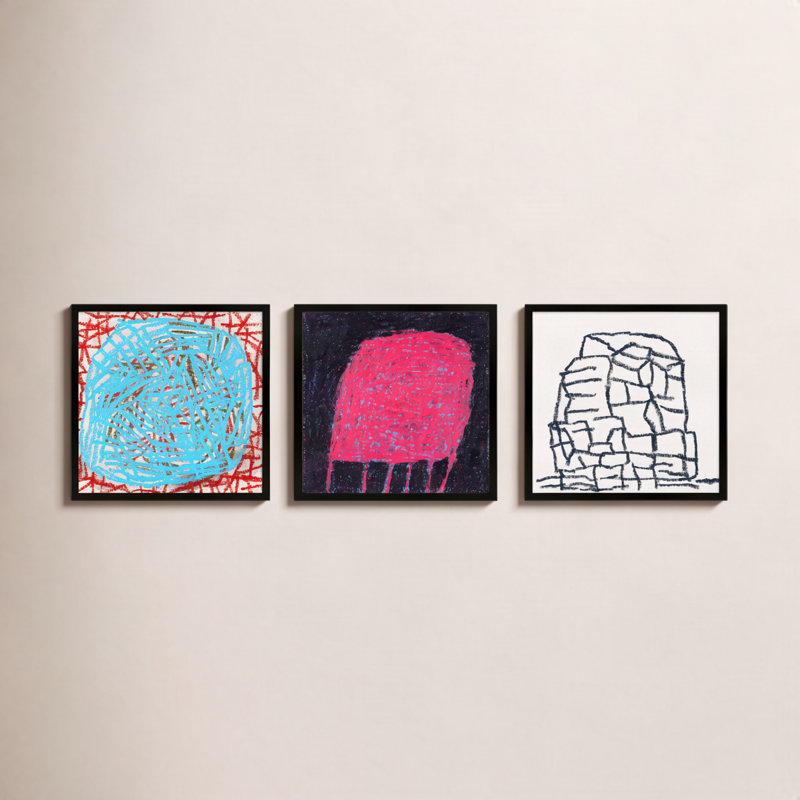 Love Bug. Set Of 3 Print by Stephanie Dennis, Black, 30" H x 90" W  x 1.25" D