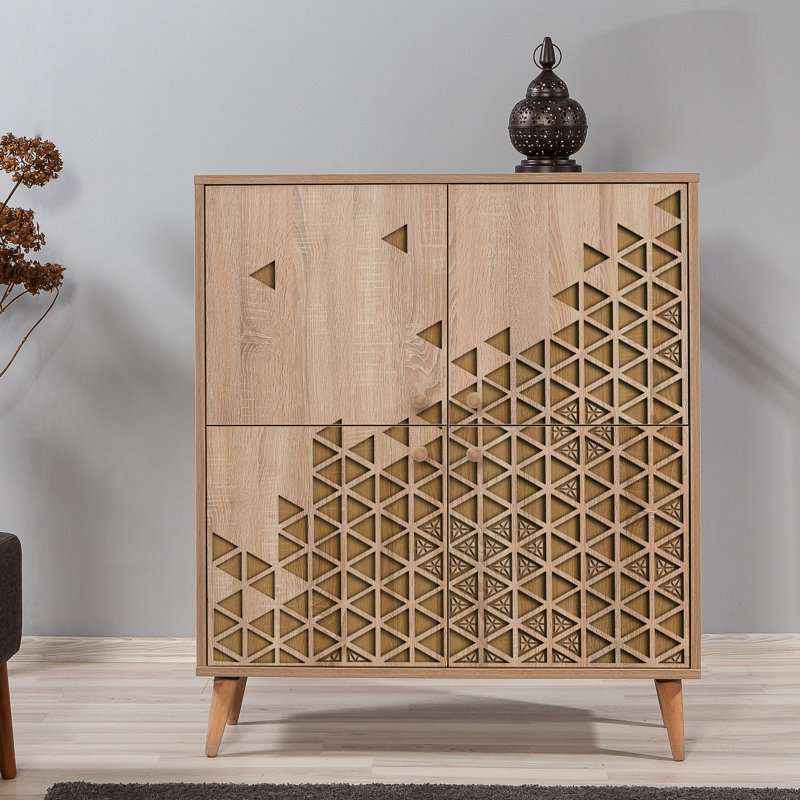 Brien 4 - Door Cabinet, Natural/Yellow