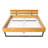 Pine Wood Bed Frame Queen Size,Natural & Black Color-1202873078