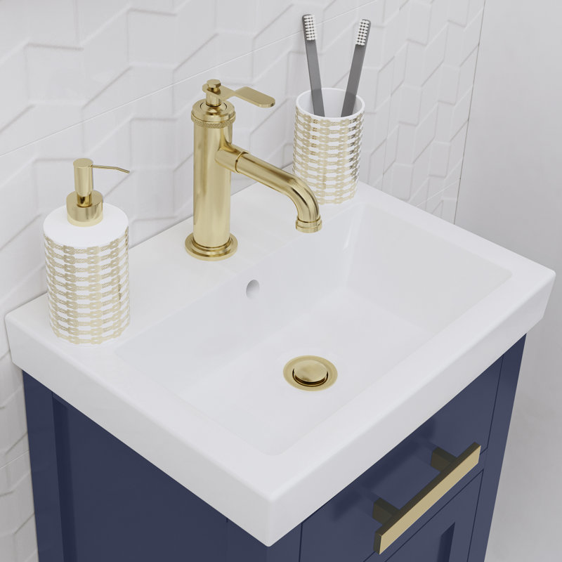 Prestwyck Mia 18" Bath Vanity Single Faucet, Monarch Blue, Gold