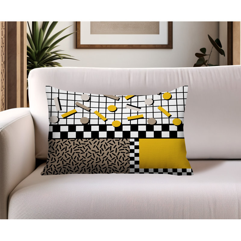 Coussin lombaire intérieur / extérieur Lumo, Rectangle H 18 po x l 25 po, Jaune