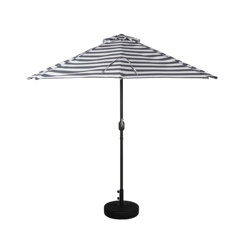 Parasol de marché 9 pi Nicholls, Rayures blanc / noir