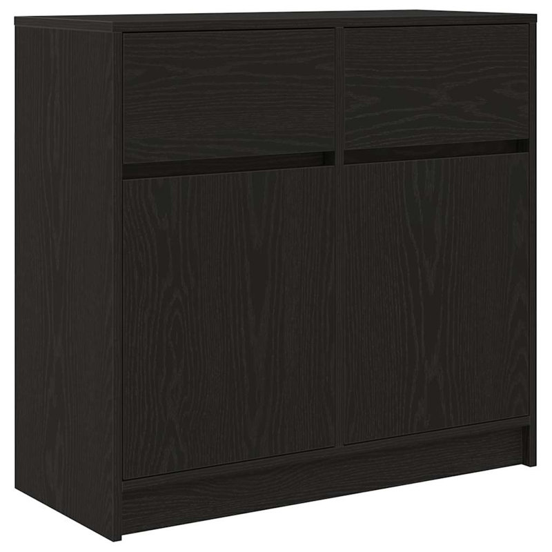 Sideboard With Drawer 80X34x76 Cm Engineered Wood, Black Oak