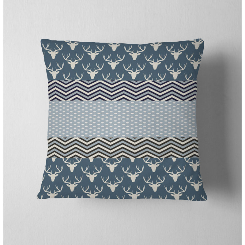 Coussin décoratif avec insert, H 18 po x l 18 po, Chevron bleu 2