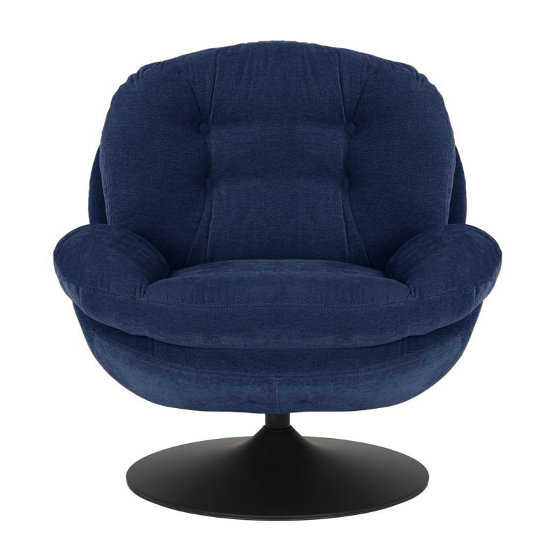 Bonhomme Upholstered Swivel Accent Chair, Blue