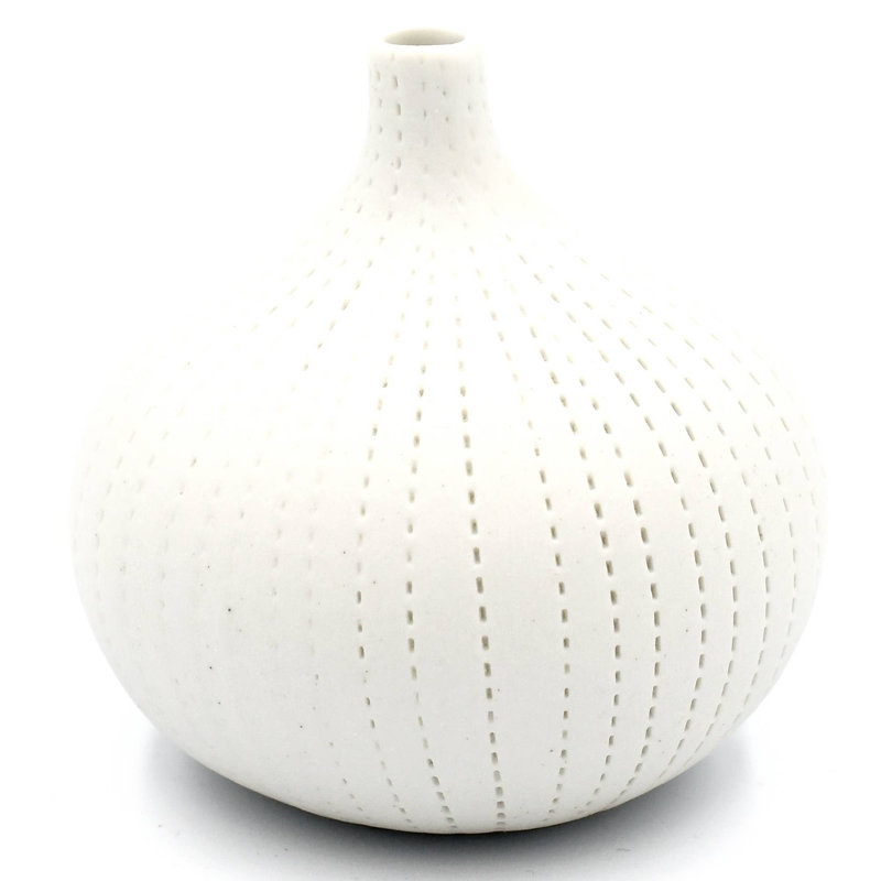 Vase de table Bargnare, H 2,6 po x l 2,5 po x P 2,5 po, Blanc