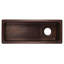 28" Rectangle Hammered Copper Slanted Bar/Prep Sink with 3.5" Drain Opening