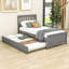 Lit plateforme en bois avec gigogne élisabéthain-675326089