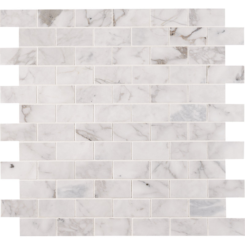 Venatino Elysia Subway 11 in. x 13 in. Honed Marble Mosaic Floor and Wall Tile