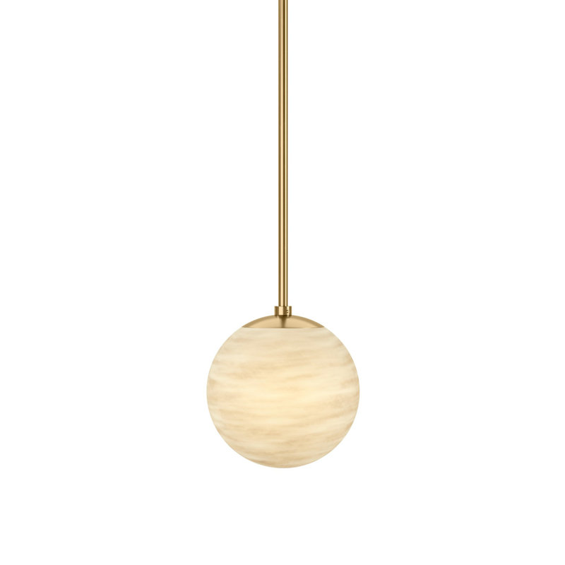 Marbled Globe 1 - Light Pendant, Burnished Brass, 7.87" H x 7.87" W x 7.87" D