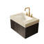 Comptoir en pierre frittée à motif de 30 po et lavabo encastré en céramique, beige, effet feu, trou de trop-plein, idéal pour meuble-lavabo, profondeur 30,16 po.-1982782921