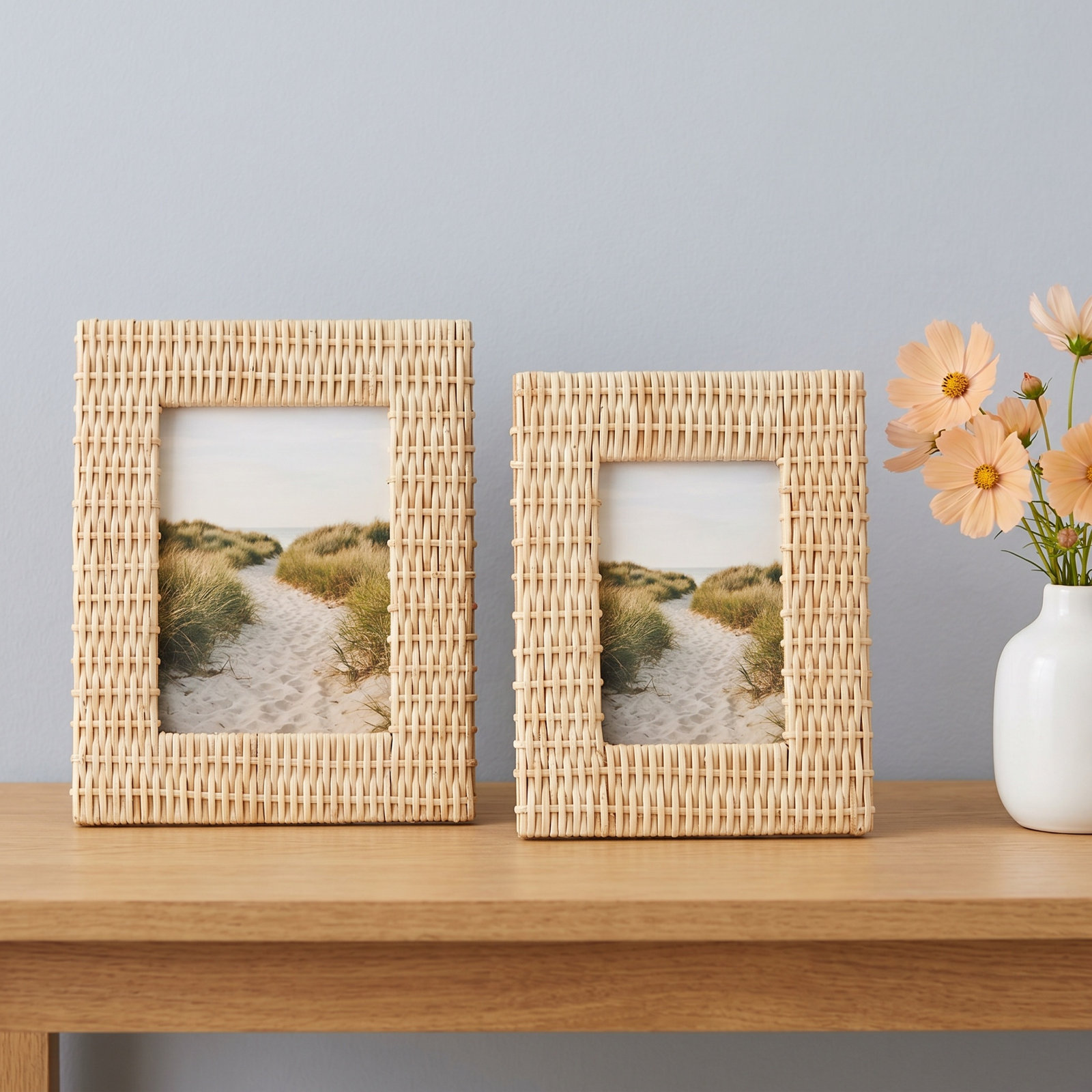Criss Cross Weave Set Of 2 Photo Frame