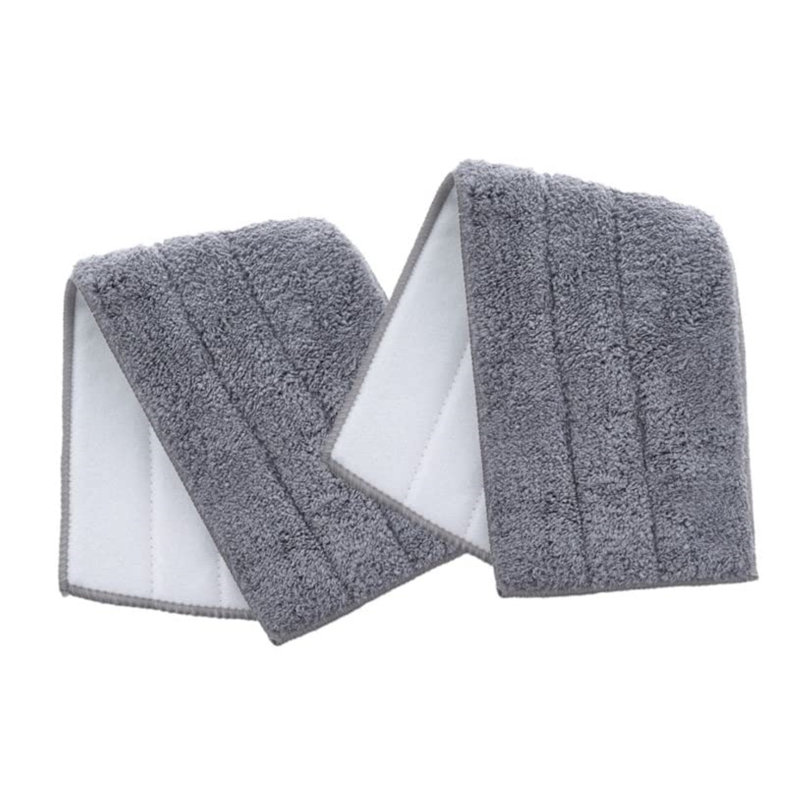 Superio Microfiber Mop Pads, Refill Miracle Mop, Dust Mop Replacement Head 16 Inch Damp Mop Refill for Flat Mop Set, with Velcro-Grey, 2 Pack