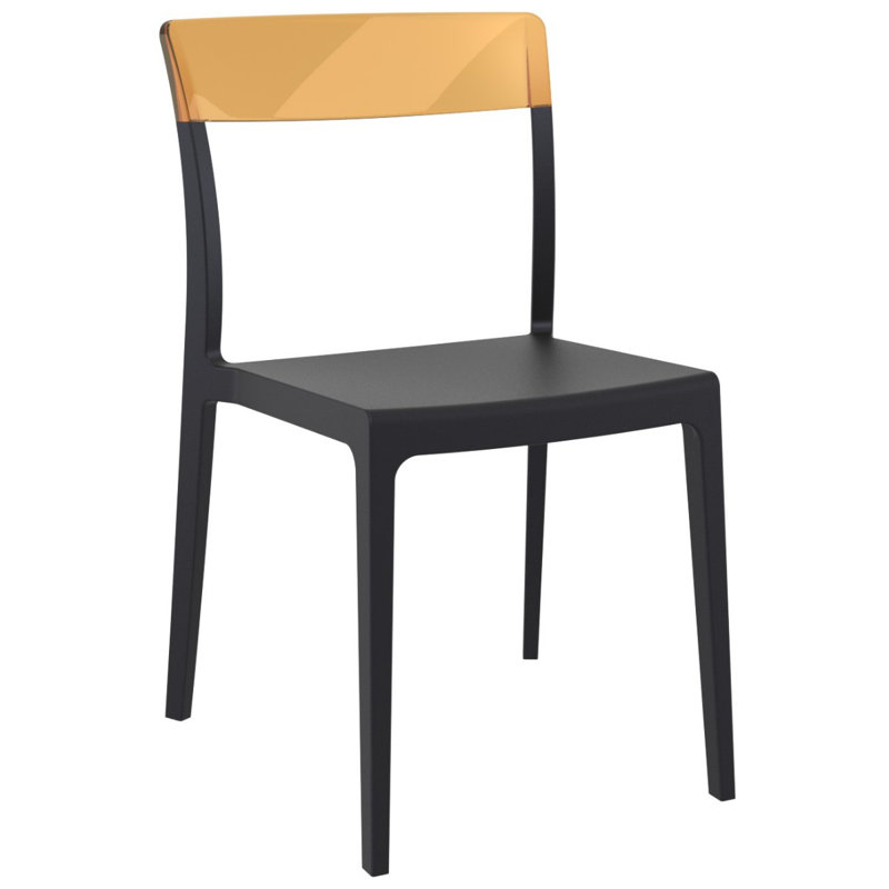 Chaise de terrasse empilable Kliebert, Noir / ambre transparent