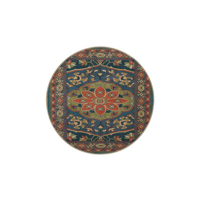 Tapis lavable vert floral