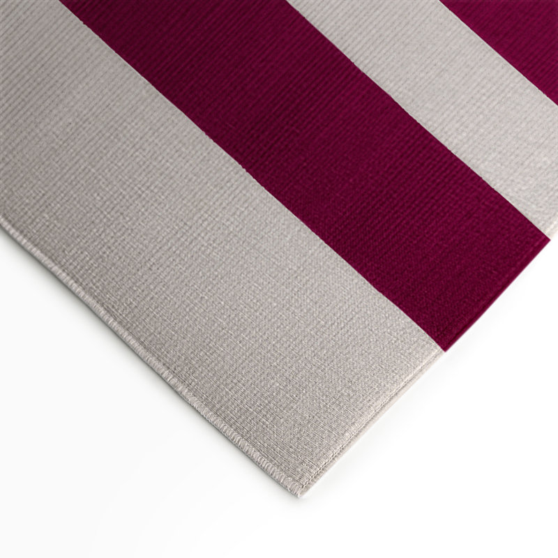 Tapis intérieur / extérieur rouge HorizontalStripes, Rectangle 9 pi x 12 pi