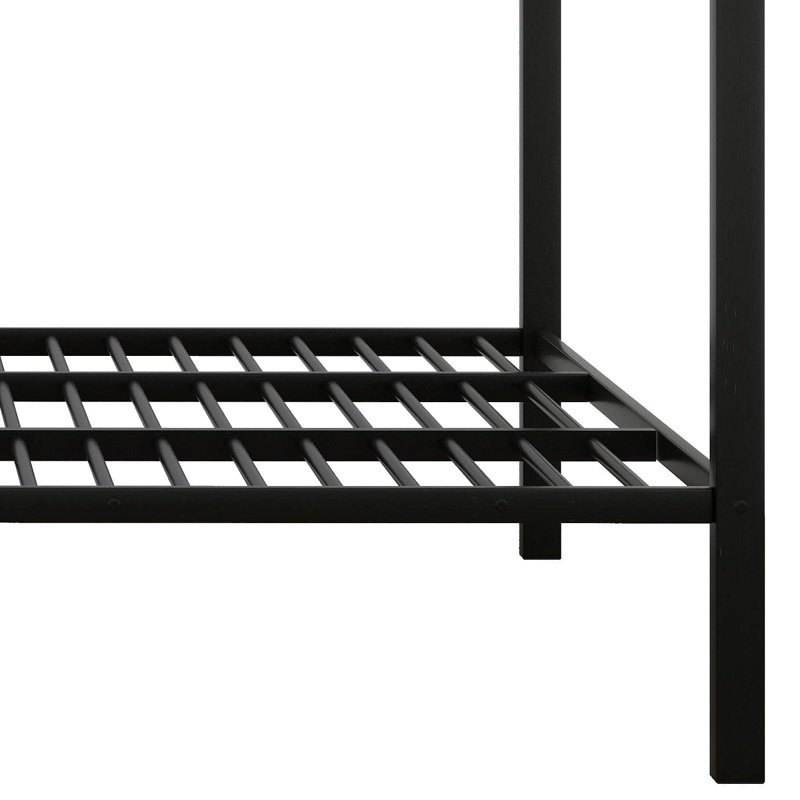 Lit superposé en métal pour enfants et adultes avec lumières à DEL, tablettes de rangement, crochets à vêtements et garde-corps complets