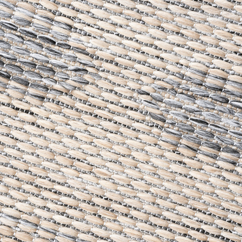 Tapis intérieur / extérieur beige et gris à motif géométrique Bellanova, Rectangle 2 pi x 3 pi