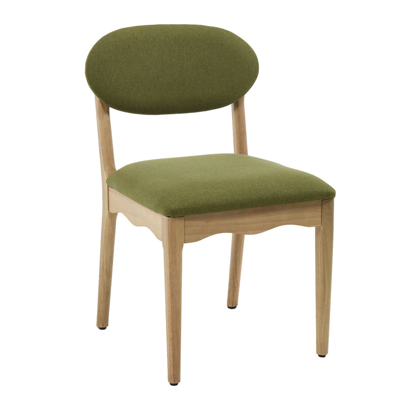 Upholstered Solid Wood Dining Chair With Hollow Back, Farmhouse Side Chair For Kitchen/Dining Room, Light Green