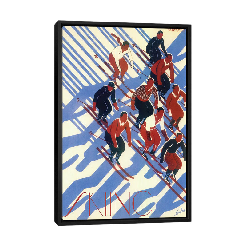 « ski viii », impression sur toile, H 26 po x l 18 po x P 1,5 po, Toile encadrée noire, Pas de tapis